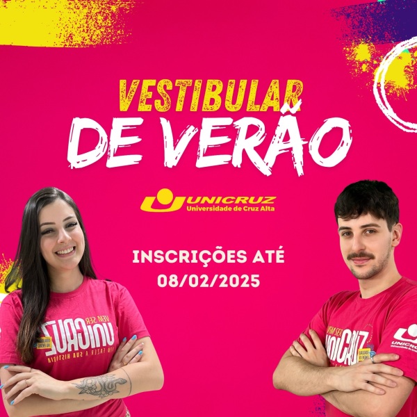 SÁBADO DIA 08> Último dia para inscrições no Vestibular de Verão da Unicruz 