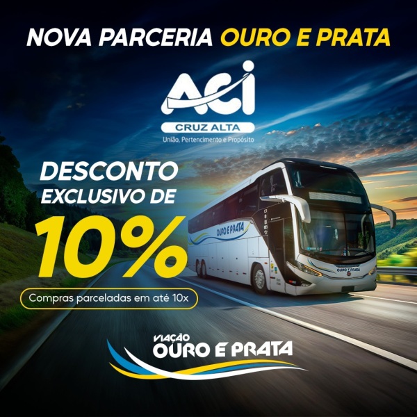 PASSAGENS> ACI Cruz Alta e Ouro e Prata Oferecem Desconto Exclusivo