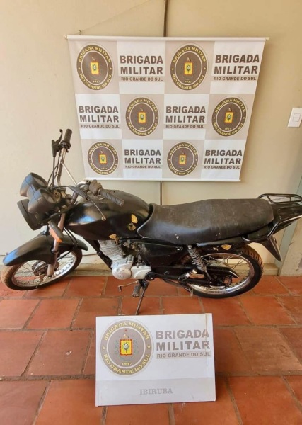 Brigada Militar recupera no interior de Ibirubá moto furtada em Cruz Alta