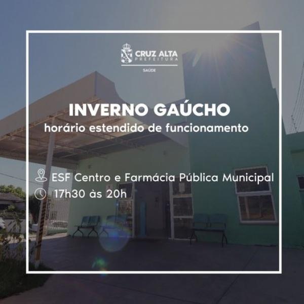 Inverno gaúcho: ESF Centro e Farmácia Pública continuam com horário estendido