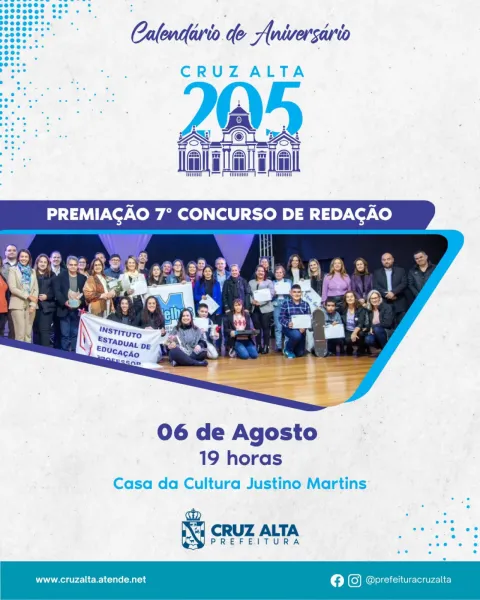 Cruz Alta realiza premiação do 7º Concurso de Redação nesta quinta-feira
