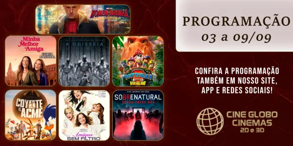 DOMINGO>Confira a programação de filmes  no Cine Globo de Cruz Alta