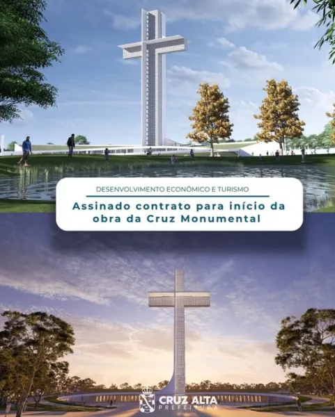 CRUZ MAIS ALTA DO MUNDO> Contrato para início da obra é assinado em Cruz Alta