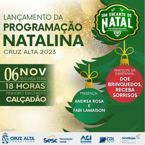 Programação Natalina de Cruz Alta será lançada hoje no Calçadão