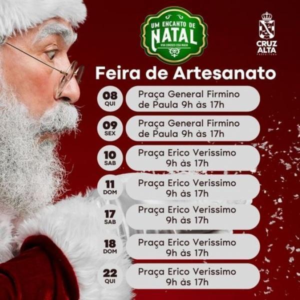 Mês de dezembro terá sete Feiras de Artesanato em Cruz Alta