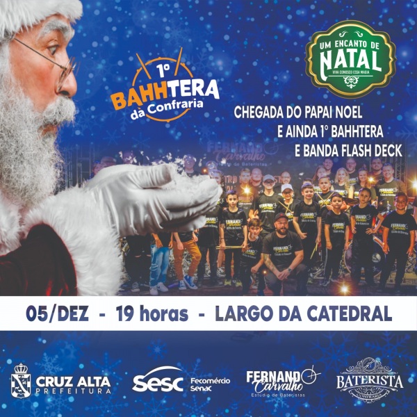 DAQUI A POUCO> 1º Bahhtera da Confraria e Chegada do Papai Noel na Matriz