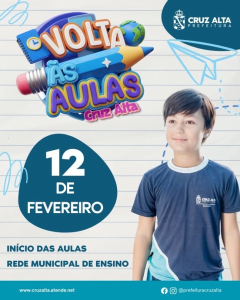Escolas Municipais de Cruz Alta Retomam Aulas no Dia 12 de Fevereiro