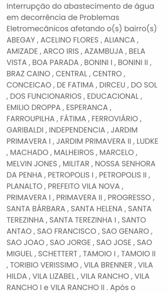 Cruz Alta enfrenta desabastecimento de água na tarde desta segunda-feira 