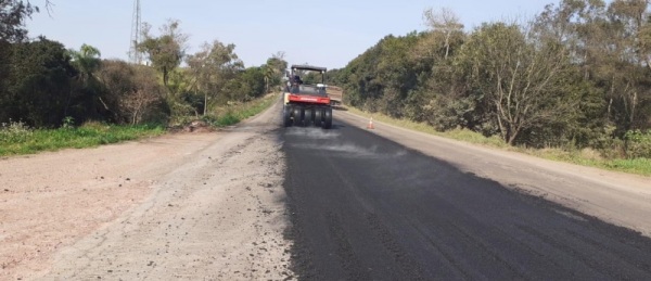 BR 158> Trecho entre Santa Maria e Júlio de Castilhos com obras no asfalto