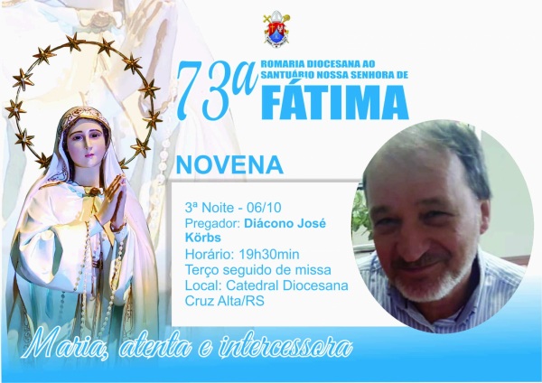 ROMARIA DE FÁTIMA> Novena tem 3ª noite neste domingo na Catedral às 19h30