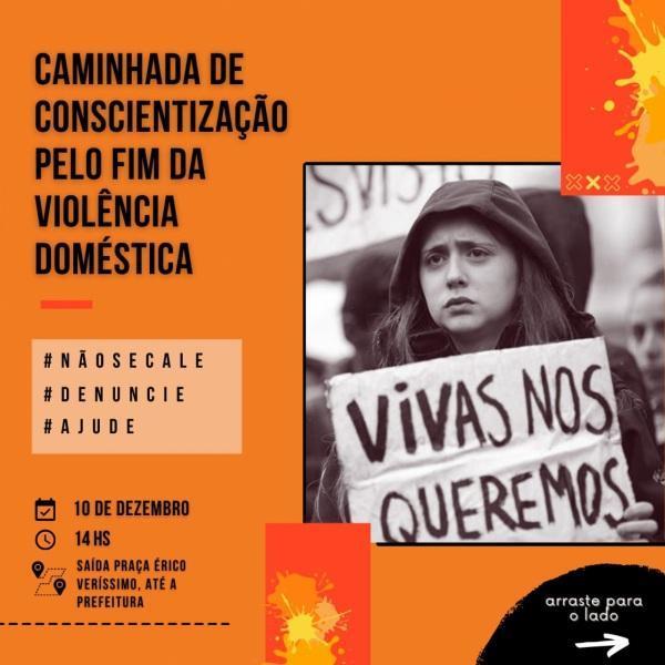 Caminhada de conscientização pelo fim da violência doméstica será na sexta