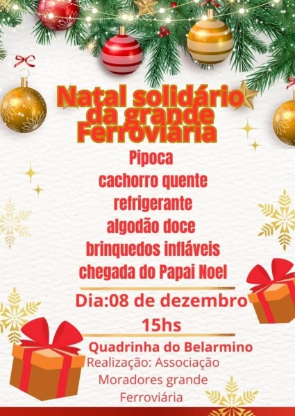 HOJE> Natal Solidário na Grande Ferroviária Promete Diversão e Solidariedade