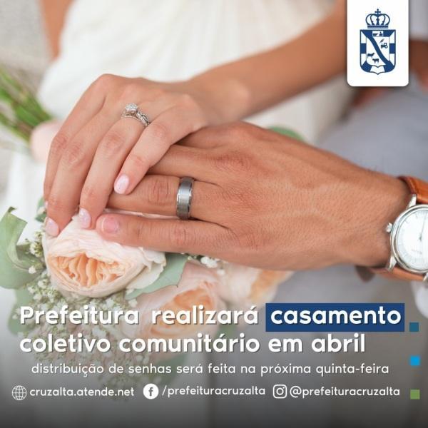 Prefeitura de Cruz Alta pretende realizar casamento coletivo em Abril