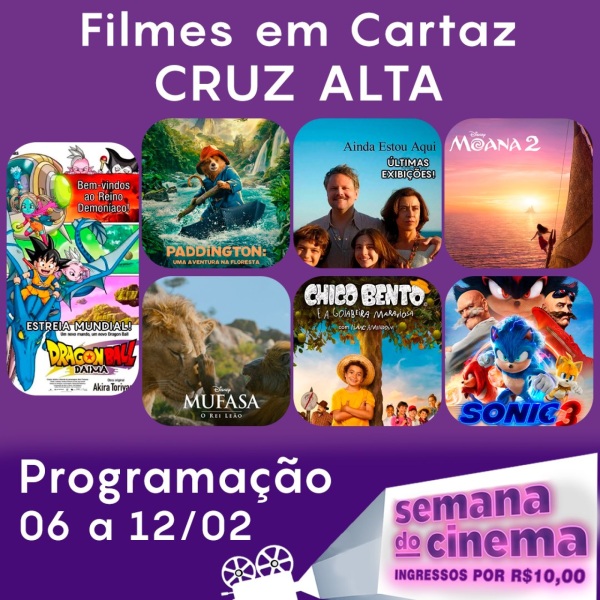CINEMA: Confira os filmes em Cartaz neste sábado em Cruz Alta