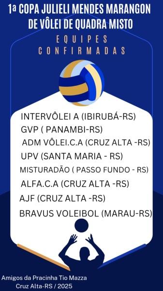 HOJE> Cruz Alta recebe 1ª Copa Julieli Marangon de Voleibol Misto no ginásio