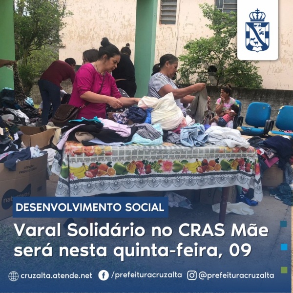Varal Solidário será realizado na próxima quinta dia 09 no CRAS Mãe