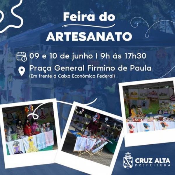 Nesta sexta-feira tem Feira de Artesanato na Praça General Firmino de Paula