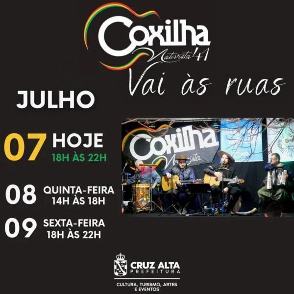 Coxilha vai as ruas segue percorrendo bairros nesta quarta-feira