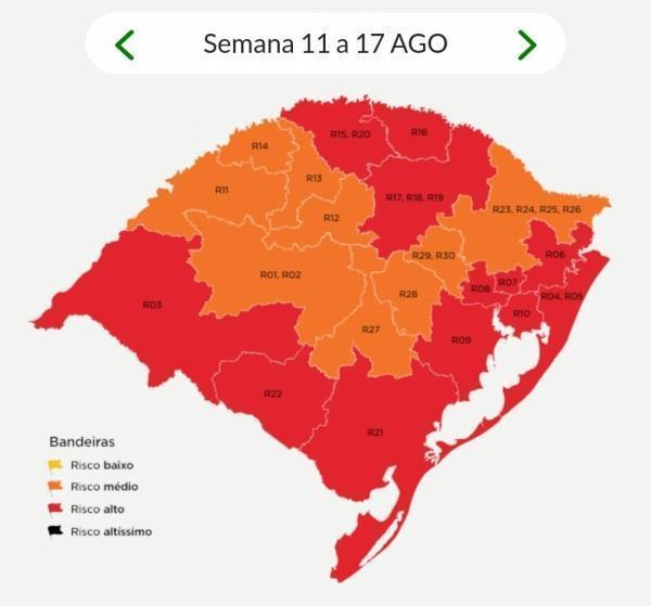 Cruz Alta se mantém mais uma semana na bandeira laranja