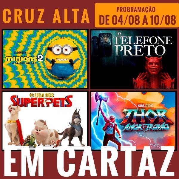 Fimes em cartaz no Cine Globo Cinemas de Cruz Alta