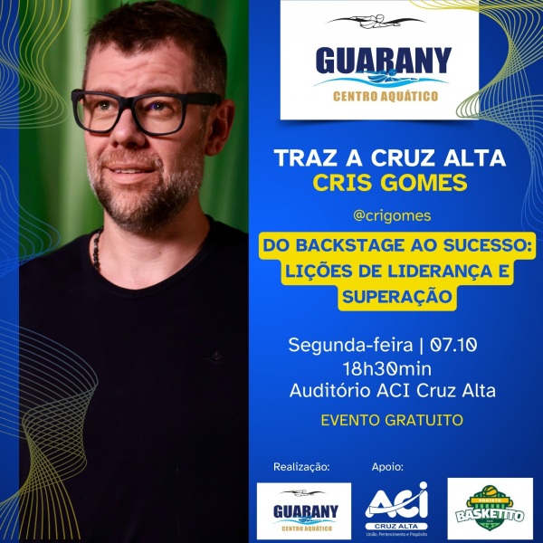 DAQUI A POUCO>Cris Gomes compartilha lições de liderança em palestra gratuita 