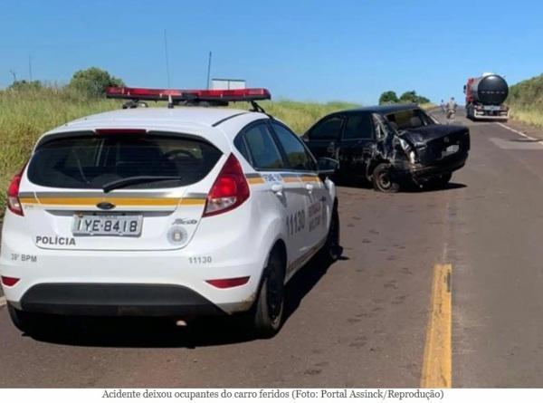 BR285: Em Santa Bárbara do Sul colisão entre Carreta e veículo; feridos leves