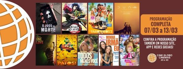 DOMINGO: Confira a programação de filmes  no Cine Globo de Cruz Alta