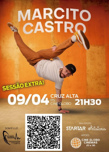 Marcito Castro apresenta seu stand-up comedy com duas sessões em Cruz Alta