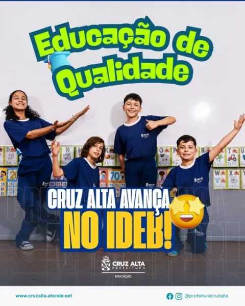 Cruz Alta avança no IDEB e melhora resultados na educação