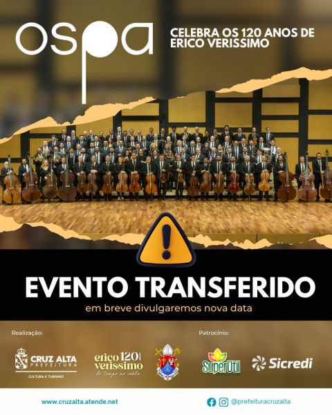 CHUVA> Apresentação da Ospa em Cruz Alta é transferida por causa do clima