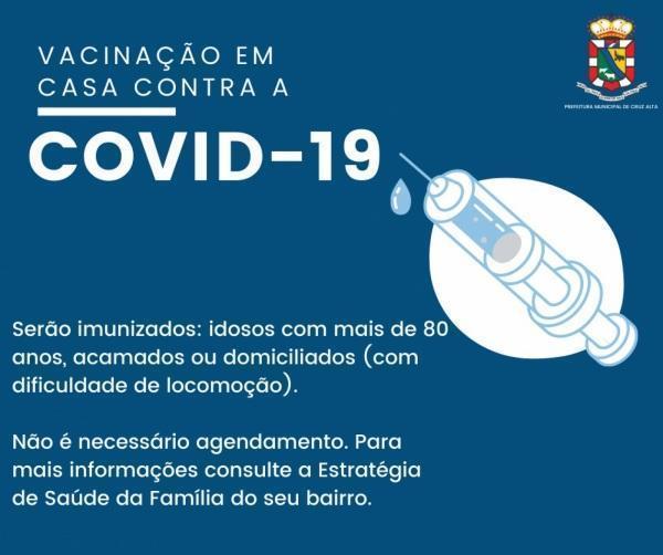 Vacinação contra a Covid-19 para idosos acima de 80 anos inicia nesta quarta