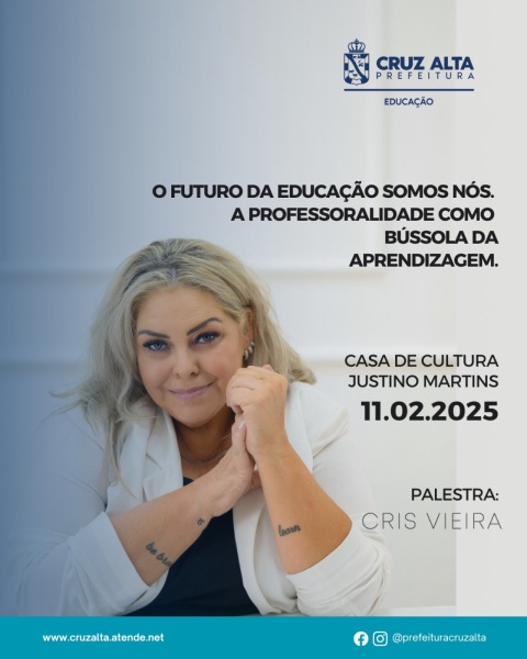 TERÇA-FEIRA> Palestra ministrada por Cris Vieira marca o início do ano letivo
