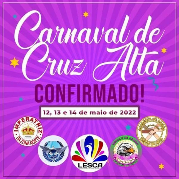 LESCA confirma Carnaval de Rua de Cruz Alta para Maio e divulga informações