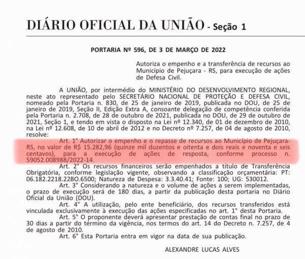 Pejuçara divulga nota sobre informações falsas sobre valores recebidos