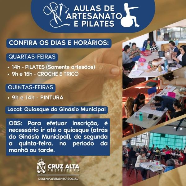 Abertas as inscrições para as aulas de Artesanato em Cruz Alta