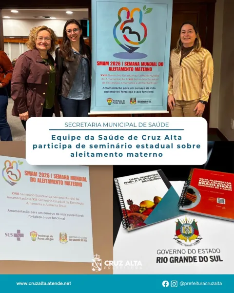 Equipe da Saúde de Cruz Alta participa de seminário sobre amamentação