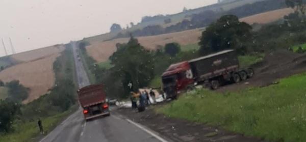 Acidente sem feridos na BR-158 envolve Carreta Bitrem na manhã da sexta
