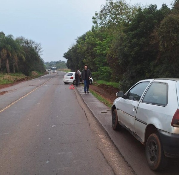 Capotamento na ERS-342 envolveu veículo de aplicativo em Cruz Alta