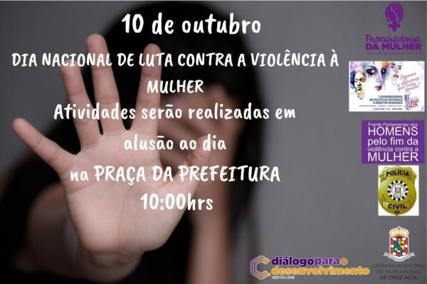 Dia Nacional do Combate à Violência contra a Mulher terá atividade
