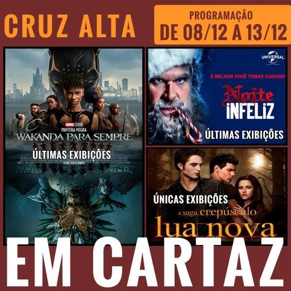 Pantera Negra, Noite Infeliz e Lua Nova em cartaz no Cine Globo