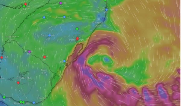 EFEITOS DO CICLONE> Quarta-feira com rajadas de vento de 60 km/h em Cruz Alta