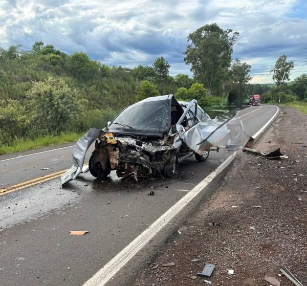 Acidente grave na BR-158 deixa dois feridos em Cruz Alta