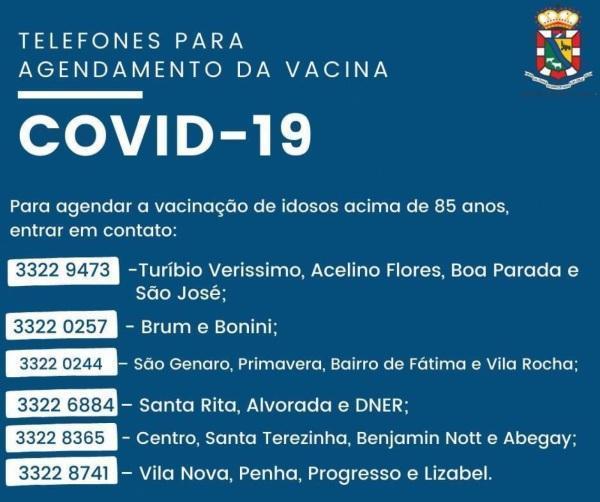 Secretaria Municipal de Saúde divulga cronograma de vacinação contra a Covid