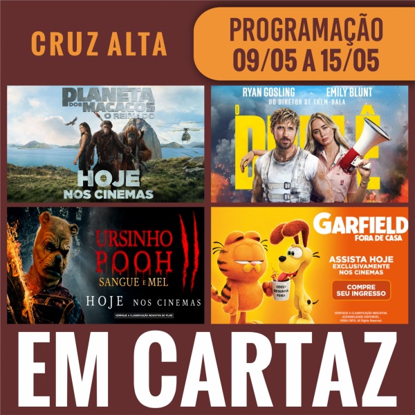 DOMINGO: Confira a programação de filmes  no Cine Globo de Cruz Alta