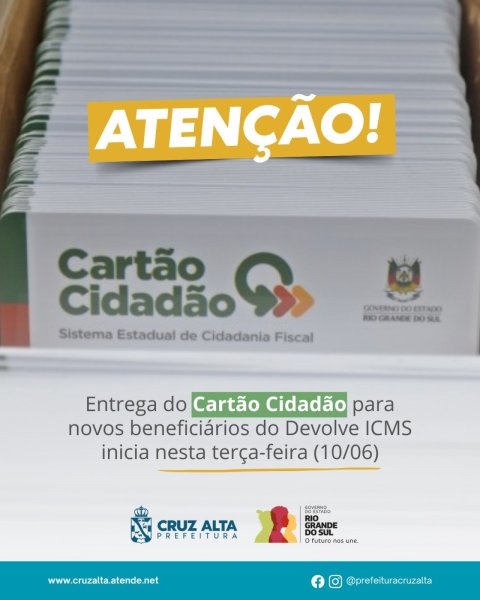 Entrega do Cartão Cidadão do Devolve ICMS inicia nesta terça-feira