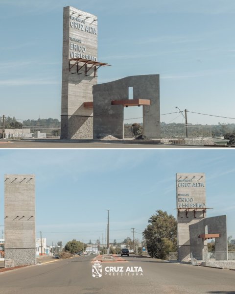 Pórtico de Cruz Alta entra na fase final e será novo cartão-postal da cidade