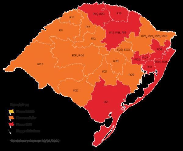 Análise de recursos cai de 12 para 09 o número de regiões em bandeira vermelha