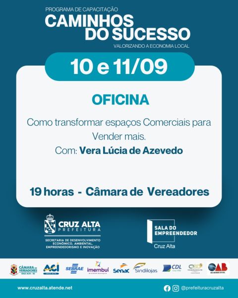 CONTINUA HOJE>Oficina de vendas  na Câmara de Vereadores