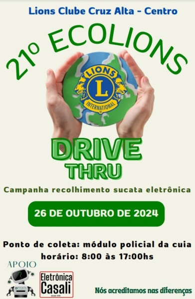 26 DE OUTUBRO> Campanha de Recolhimento de Sucata Eletrônica em Cruz Alta