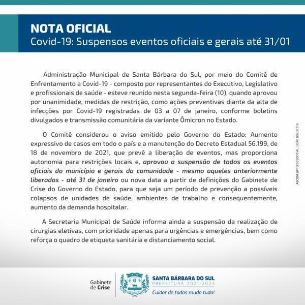 Ibirubá e Santa Bárbara do Sul suspendem eventos devido ao avanço da covid-19